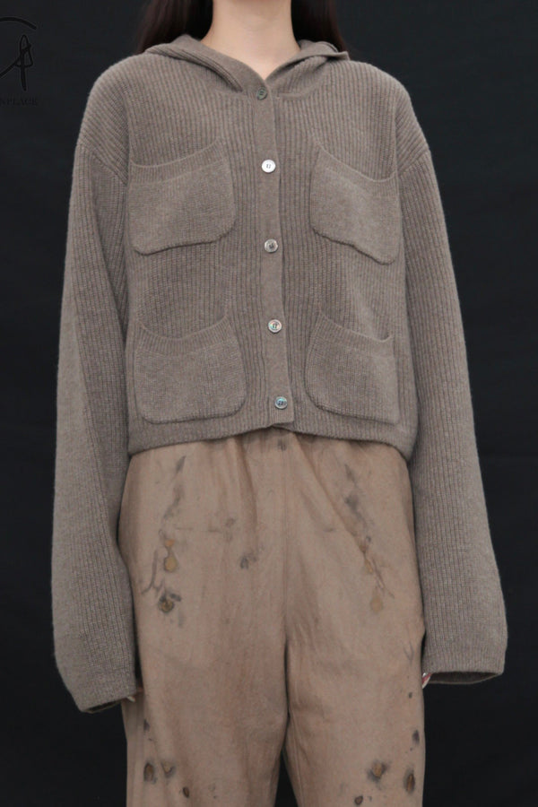 Mutedance 24 Autumn and Winter Hooded Cashmere Sweater MD-MD24FW134-BROWN MD24FW133 MD24FW134
